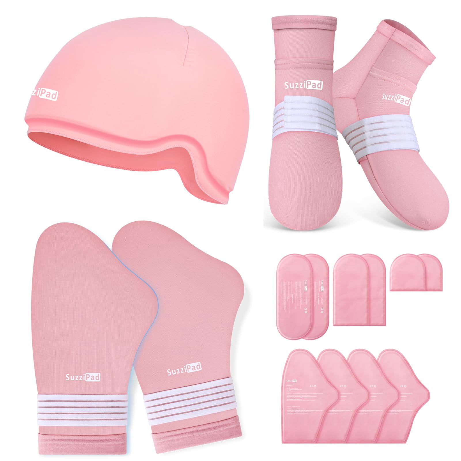 SuzziPad Cold Therapy Socks and Hand Ice Pack, Cooling Gloves for