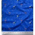 thumbnail image 1 of Soimoi Blue Viscose Chiffon Fabric Glass,Straw & Drinks Summer Designs Print Fabric by Yard 42 Inch Wide, 1 of 3