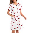 thumbnail image 2 of Manteau de Maison à Fermeture Éclair pour Femmes, Robes à Manches Courtes Courte Nuisette Peignoirs avec Poches Mignonne Robe de Nuit Imprimée Blanc TG, 2 of 6