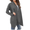 thumbnail image 4 of UPPADA Long Button Down Cardigans for Women Dressy Cardigan Open Front Sweater Open Back Sweatshirts with Pockets Dark Gray,XL, 4 of 6