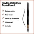 thumbnail image 3 of Revlon ColorStay Waterproof Longwearing Eyebrow Pencil, Retractable Angled Tip Applicator, 0.35g, 3 of 5