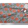 thumbnail image 1 of Soimoi Tissu en Voile de Coton Feuilles & Roses Imprimés Floraux au Mètre 56 Pouces de Large, 1 of 3