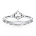 thumbnail image 2 of Birthstone Oval Ring with Shoulder Accents - Diamond/White Topaz (April), 2 of 5