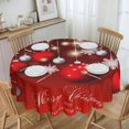 thumbnail image 3 of Nappe de Noël Rouge Pailletée Flocon de Neige Boule Ronde 60 x 60 Pouces Housse de Table Polyester Résistante aux Taches et aux Plis Nappe pour Cuisine Salle à Manger Café Fête, 3 of 6