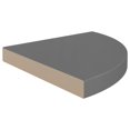 thumbnail image 2 of vidaXL Floating Corner Shelves 4 pcs High Gloss Grey 35x35x3.8 cm MDF, 2 of 5