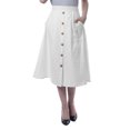 thumbnail image 1 of Moomaya Womens Below Knee Length A-Line Skirt Front Button Casual Skirt w/ Pockets, 1 of 6