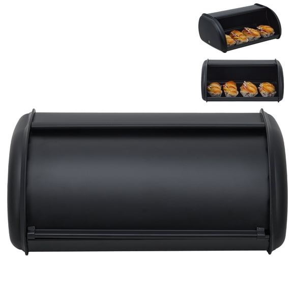 GOGRANT Stainless Steel Bread Box, Roll Top Bread Storage Container for Kitchen Countertop, Large Bread Bin for Farmhouse Pantry, Holds Loaves Bagels Muffins