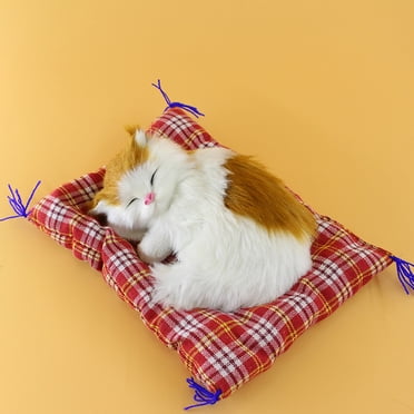 zanvin sensory toys Simulation Cat Plush Animals Toy Will Call With Cloth Mat Sleeping Cat The Doll Plush Toy Kids Gifts educational toys for baby toddler