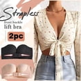 thumbnail image 2 of WZXFASHION Femme 2 Pcs Sans Bretelles Antidérapant Ajustement Sans Armatures Soutien-Gorge de Robe Soutien-Gorge Multicolore AB70, 2 of 9