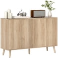 thumbnail image 1 of HOMCOM Sideboard Modern Fluted Buffet Cabinet with Adjustable Shelves Oak, 1 of 10