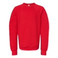 thumbnail image 1 of Bella Canvas Boys Sponge Fleece Raglan Sweatshirt, L, Red, 1 of 2