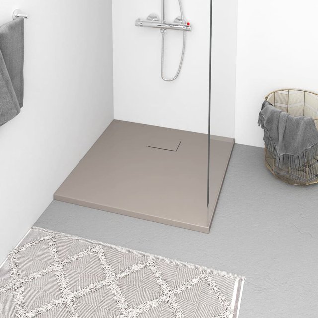 vidaXL Plateau de Base de Douche SMC Brun 90x90 cm