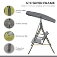 thumbnail image 4 of Outsunny 3-seater Swing Chair Covered, Grey, 4 of 10