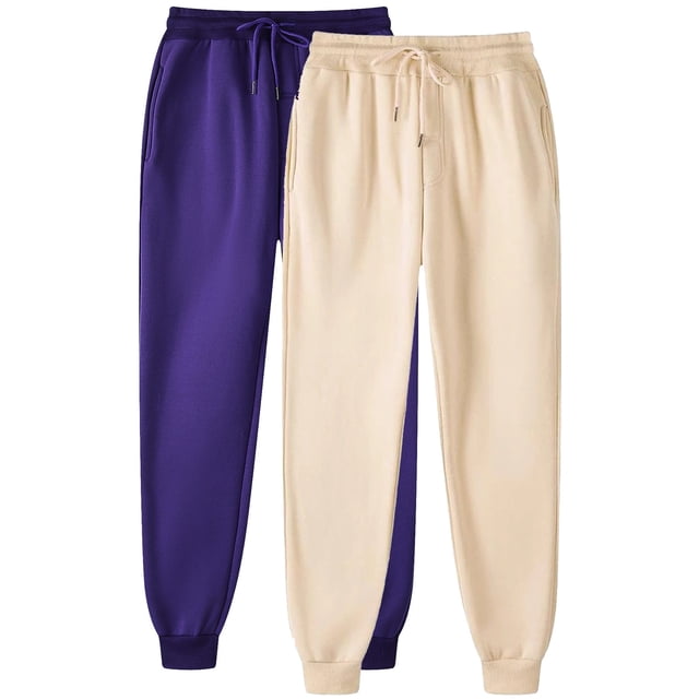 Pisexur 2PC Womens Sweatpants Solid Color Elastic High Waist Yoga Pants Casual Baggy Drawstring Workout Jogging Pants Oversized Straight Leg Sweatpants Plus Size Sweatpants with Pockets S-3XL