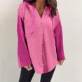 thumbnail image 2 of Swstbby Soldes d'Automne! Hauts d'Automne pour Femmes Grande Taille, Chandail à Capuchon à Manches Longues Patchwork Contrasté Décontracté Rose Vif TTG, 2 of 5
