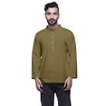 thumbnail image 1 of Atasi Kurta Court Uni à Manches Longues pour Hommes, Tenue Décontractée d'Été, 1 of 6