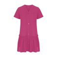 thumbnail image 4 of Robes pour Femmes 2024 Été Surdimensionné Vacances Couleur Unie Manches Courtes Fête Plage Robe 50 % de Réduction!, 4 of 8