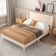 thumbnail image 1 of Costway Queen Size Upholstered Bed Frame with Elastic Pockets Mattress Foundation Beige, 1 of 10