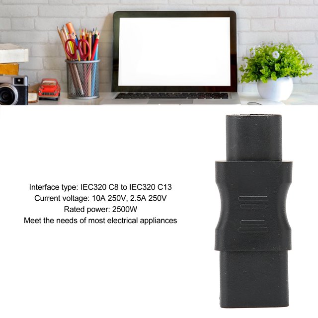 DEWIN 4 Pcs Adaptateur de Cordon d'Alimentation IEC320 C8 vers C13 Boîtier en PVC Adaptateur de Prise d'Alimentation IEC320 pour Ordinateur Portable Ups Socket