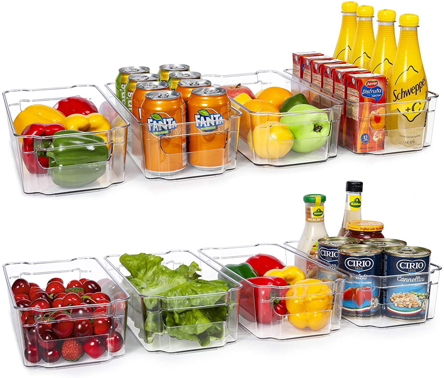 Refrigerator Organizer Bins - 1Pcs Clear Plastic Bins For Fridge, Freezer, Kitchen Cabinet, Pantry Organization, Bpa Free Fridge Organizer, 12.5" Long, Clear
