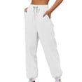 thumbnail image 1 of Pisexur Womens Sweatpants 2024 Ribbed Straight Leg Sweatpants High Waist Workout Jogging Pants Trendy Casual Solid Color Sweat Pants Baggy Comfort Drawstring Wide Leg Pants Loungewear with Pockets, 1 of 6