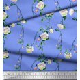 thumbnail image 3 of Soimoi Moss Georgette Fabric Leaves & Peony Floral Decor Fabric Printed Yard 42 Inch Wide, 3 of 5