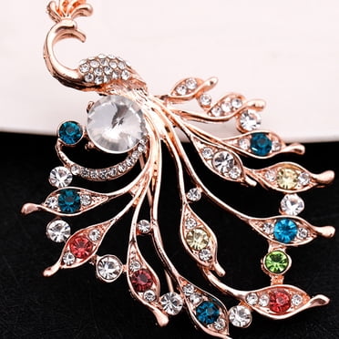 EGNMCR Brooches and Pins for Women Luxury Bird Color Full Diamond Ladies Brooch Jewelry Gift Diamond brooch