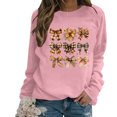 thumbnail image 2 of QATAINLAV Chandail contre le Cancer du Sein pour Femmes Chandails à Manches Longues Tendance Imprimé Ruban Rose Col Rond Chandails Automne 2025 Hauts de Sortie s Rose TTG, 2 of 5