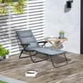 thumbnail image 2 of Outsunny Folding Lounge Chair w/ Cushion, Adjustable Back, Grey, 2 of 10