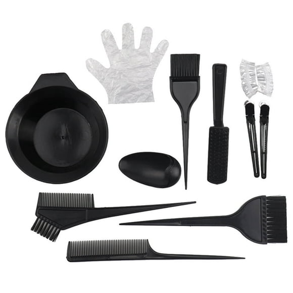 Hearth & Gear Hair Dye Set 11 Piece Hair Brush Hair Dye Comb Disposable Hair Tools Home Oil Bowl Ear Temporary Hair Color Spray for Kids Color Remover for Dyed Hair 5n Satin Hair Color as I Am Curl
