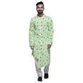 thumbnail image 1 of Atasi Ensemble Kurta de Fête pour Hommes Col Mandarin Kurta Pyjama Ethnique Imprimé, 1 of 2