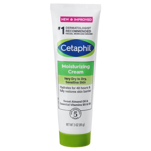 Hydratant Corporel par CETAPHIL, Crème Hydratante pour Peau Sèche à Très Sèche et Sensible, Nouveau Lot de 3 oz, Sans Parfum, Non Comédogène, Non Grasse