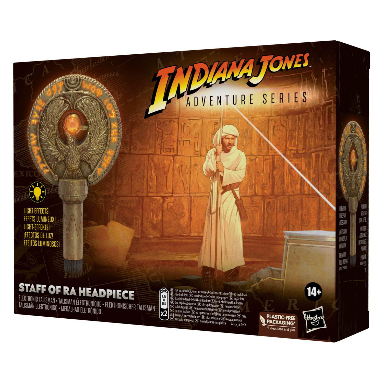 Indiana Jones and the Raiders of the Lost Ark Adventure Series Staff of Ra Headpiece Electronic Roleplay Talisman for Indiana Jones Costume Cosplay