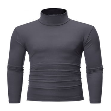 Men‘s Turtleneck Sweater Slim Fit Lightweight Long Sleeve Pullover Top Turtleneck T-shirt