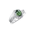 thumbnail image 3 of RYLOS Rings for Women Sterling Silver Swirl Z Ring 7X5MM Oval Gemstone &  Diamond Rings September Green Sapphire Jewelry Size 9, 3 of 7