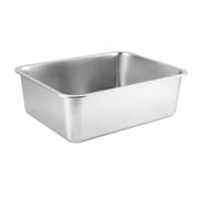 Tachiuwa Cat Litter Box Kitten Potty Toilet Stainless Steel Pet Sand Basin High Sided Cat 50cmx35cmx15cm