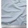 thumbnail image 1 of Soimoi Blue Silk Fabric Quaterfoil Damask Decor Fabric Printed Yard 42 Inch Wide, 1 of 3