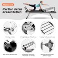 thumbnail image 4 of Soges Foldable Pilates Reformer Machine for Home Use, Portable Pilates Reformer Machine with Springs & colorful Elastic Cords Pilates Equipment for All Level Users, Up to 330lbs, Black&Silver, 4 of 9
