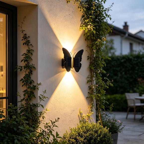 Ainf Moderne Solar Schmetterling Wandleuchte Wasserdicht Für Den Außenbereich Wiederaufladbar F¼r Den Außenbereich Warmweißes Äußeres