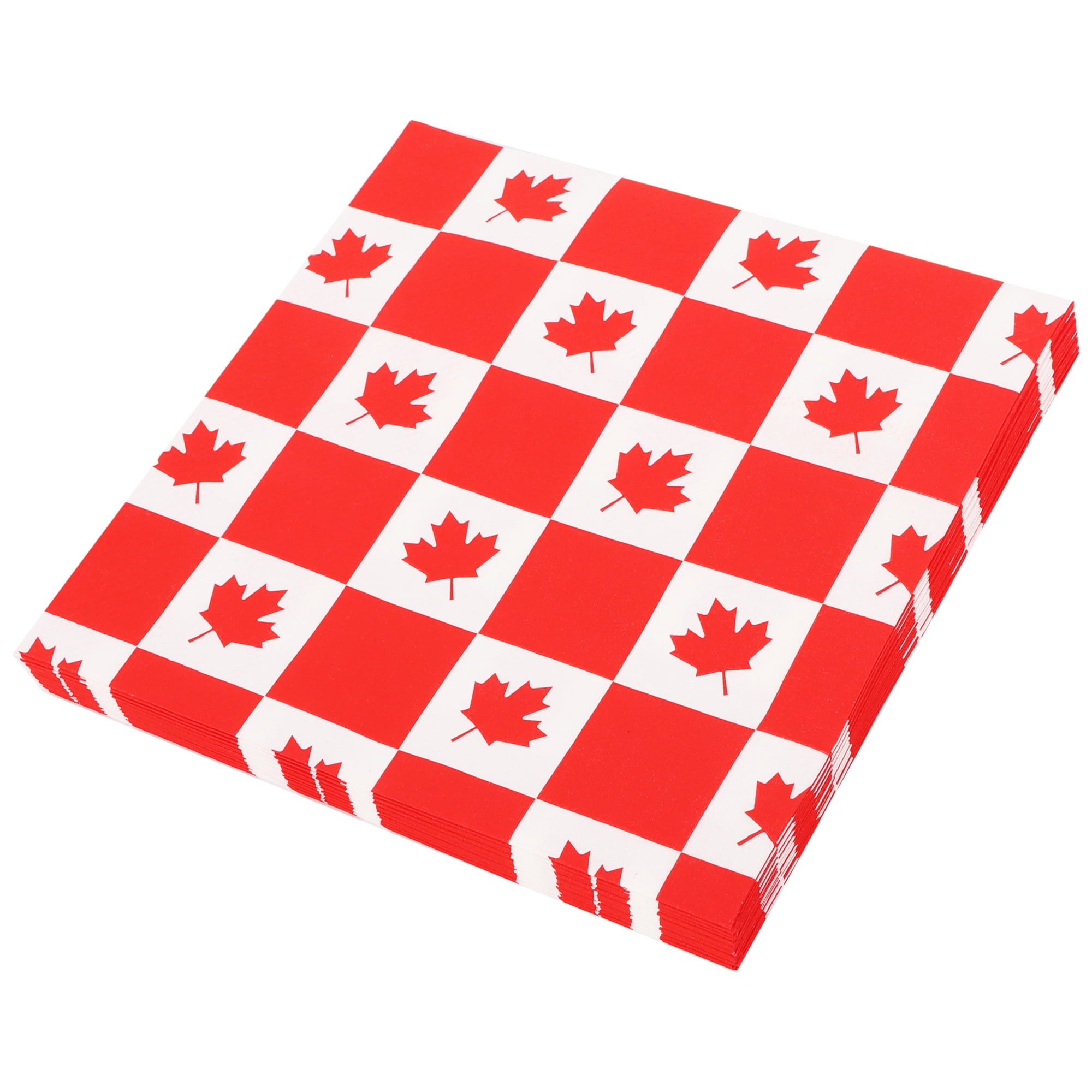 Way to Celebrate! Serviettes de table en papier feuilles d'érable rouge, 6,5 pouces, 18 ct