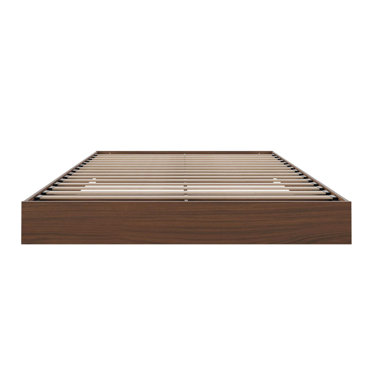 Grand lit plateforme Alibi de Nexera en noyer