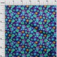 thumbnail image 3 of oneOone Tissu Jersey Coton Bleu Abstrait Rétro Floral Matériel de Robe Tissu Imprimé Tissu au Mètre 58 Pouces de Large, 3 of 4