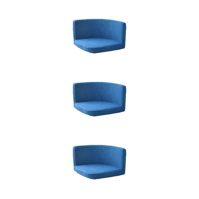 kurtrusly Trilateral Chair Covers Wide Application And Strong Elastic Chair Protection Made Easy Polyester Cover Chairs Decoration Grey blue 3Set