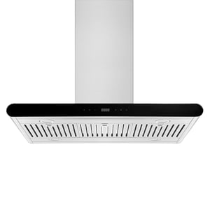 Empava 36 C'est parti. 400 CFM Capuche de l'île - Évent de cuisine d'échappement - Verre trempé - Contrôles de toucher doux - 3 Ventilateur de vitesse