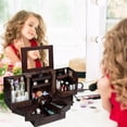 thumbnail image 5 of ViscoLogic Union Beauty Mirrored Jewelry Box with lots of storage | Brown, 5 of 5