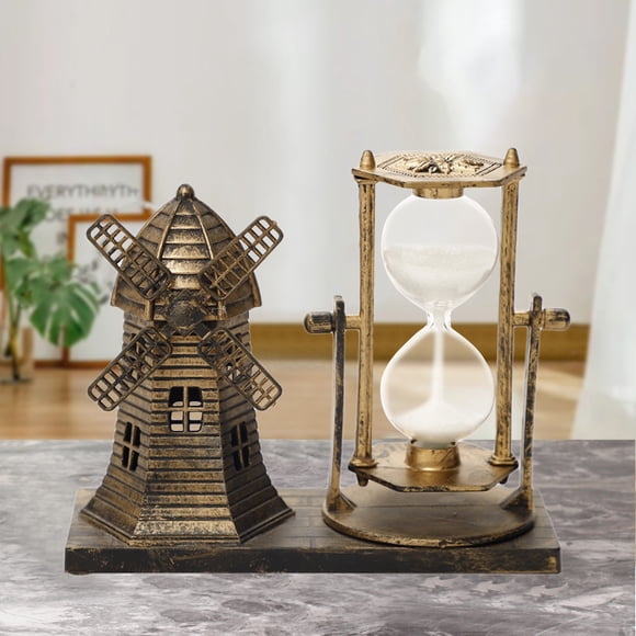 Ornement de Table Vintage en Forme de Sablier avec Minuterie en Sablier, Décoration pour la Maison pour Salon, Chambre, Étagère à Livres, Meuble Télé, Bureau, Statue, Figurine, Centres de Table, Ornements