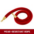 thumbnail image 4 of VEVOR 4Pcs Stainless Steel Stanchion Posts 2 Red Velvet Ropes Silver 38In Crowd Control Barrier With 5FT Rope and One More Hook For Theaters, Party, Wedding, Exhibition, Ticket Offices, Crowd Control, 4 of 9