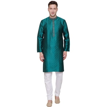 Kurta-pyjama pour Homme Vêtements Indiens Tenue de Mariage et de Fête (Vert, TTG)