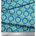 thumbnail image 2 of Soimoi Tissu Georgette Poly Bleu Tissu à Imprimé Mandala Multicolore au Mètre 52 Pouces de Large, 2 of 5