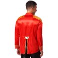 thumbnail image 3 of iiniim Mens 60s Hipper Costume High Slit Gold Trim Add Accessories Sergeant Icon Hippy Fancy Dress Up Red M, 3 of 6